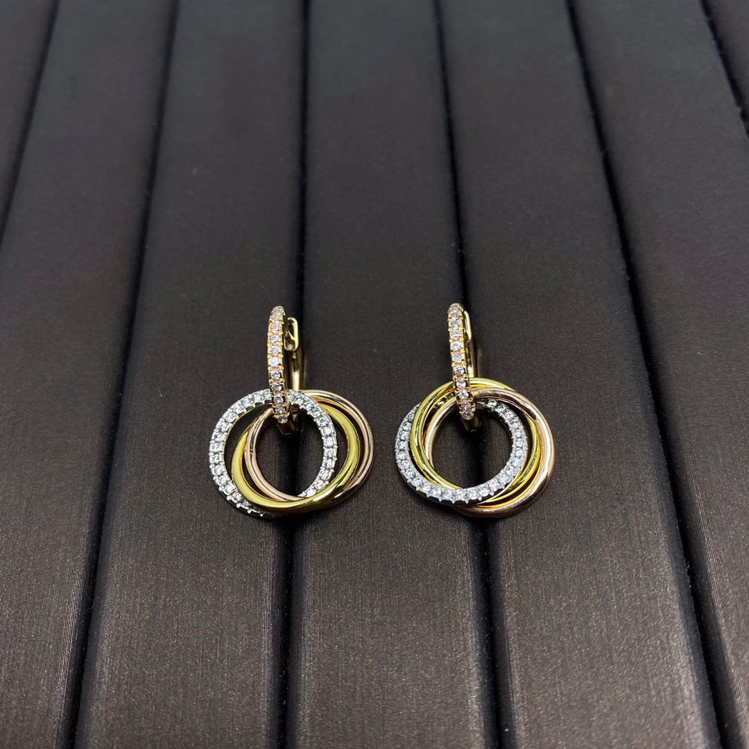 [Clover Jewelry]TRINITY EARRINGS GOLD DIAMOND