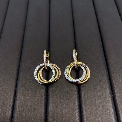 [Clover Jewelry]TRINITY EARRINGS GOLD DIAMOND