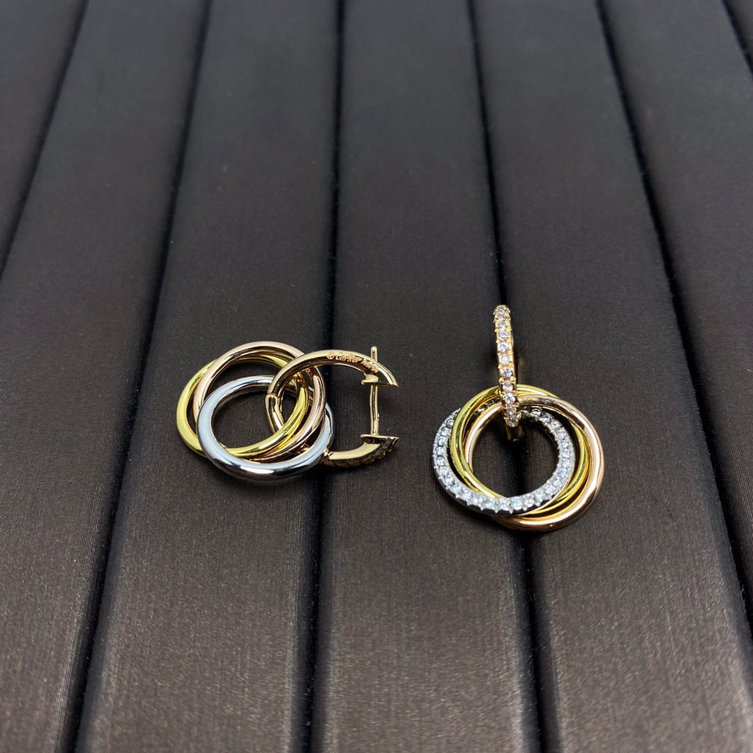 [Clover Jewelry]TRINITY EARRINGS GOLD DIAMOND