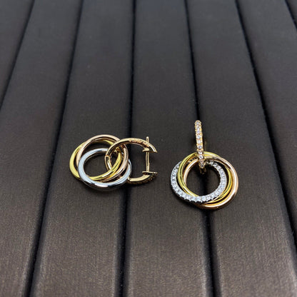 [Clover Jewelry]TRINITY EARRINGS GOLD DIAMOND