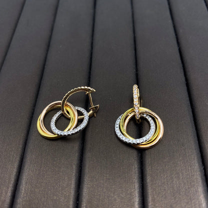 [Clover Jewelry]TRINITY EARRINGS GOLD DIAMOND