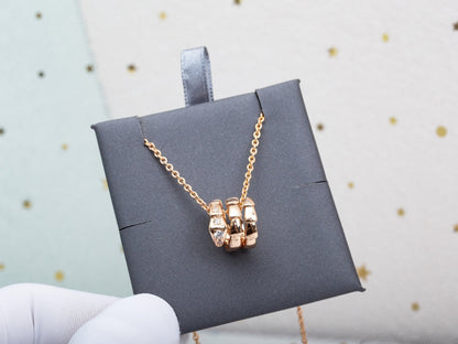 [⭐Clover Jewelry]SERPENTI PINK GOLD NECKLACE DIAMOND