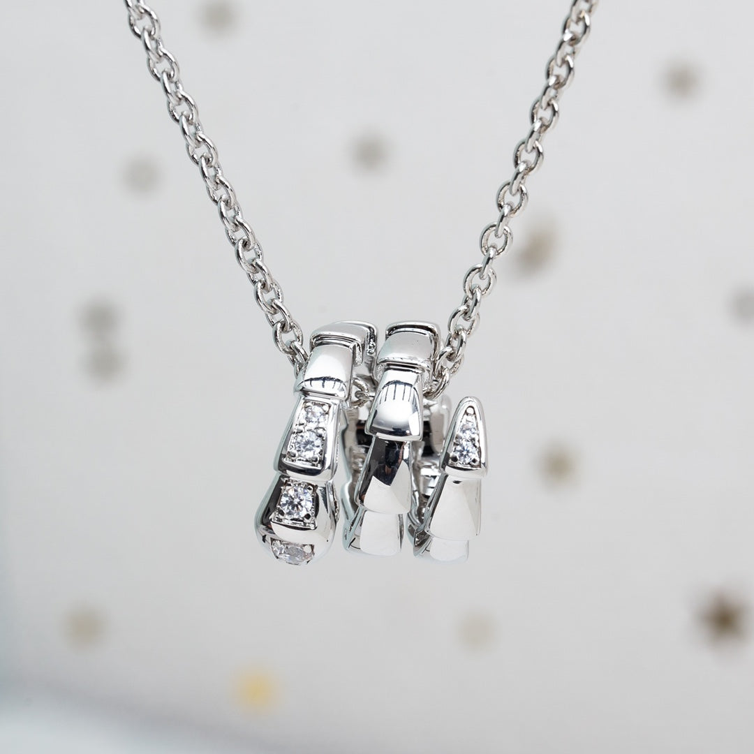 [⭐Clover Jewelry]SERPENTI SILVER NECKLACE DIAMOND