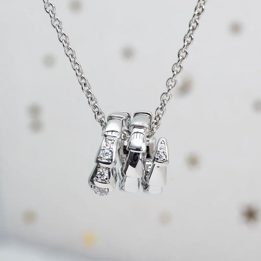 [⭐Clover Jewelry]SERPENTI SILVER NECKLACE DIAMOND