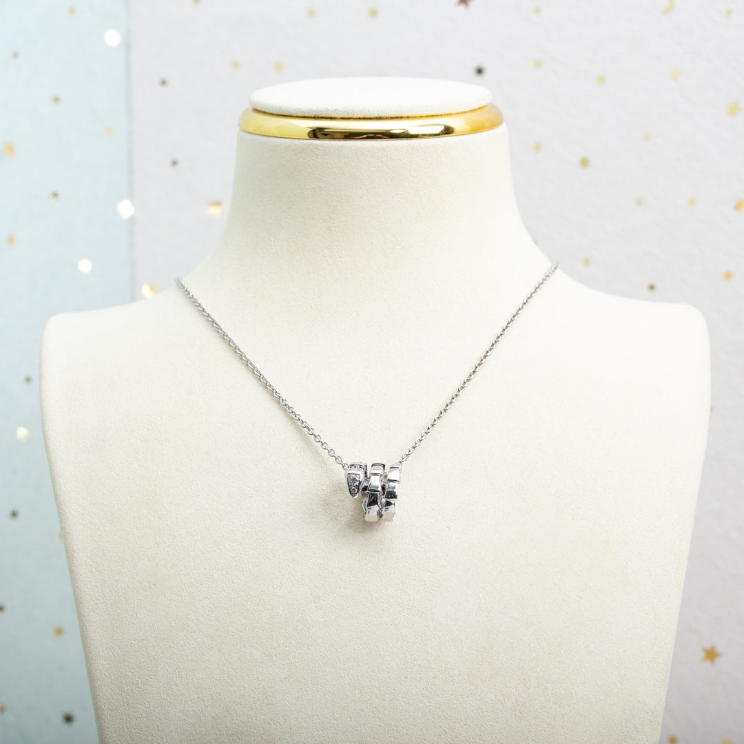 [⭐Clover Jewelry]SERPENTI SILVER NECKLACE DIAMOND
