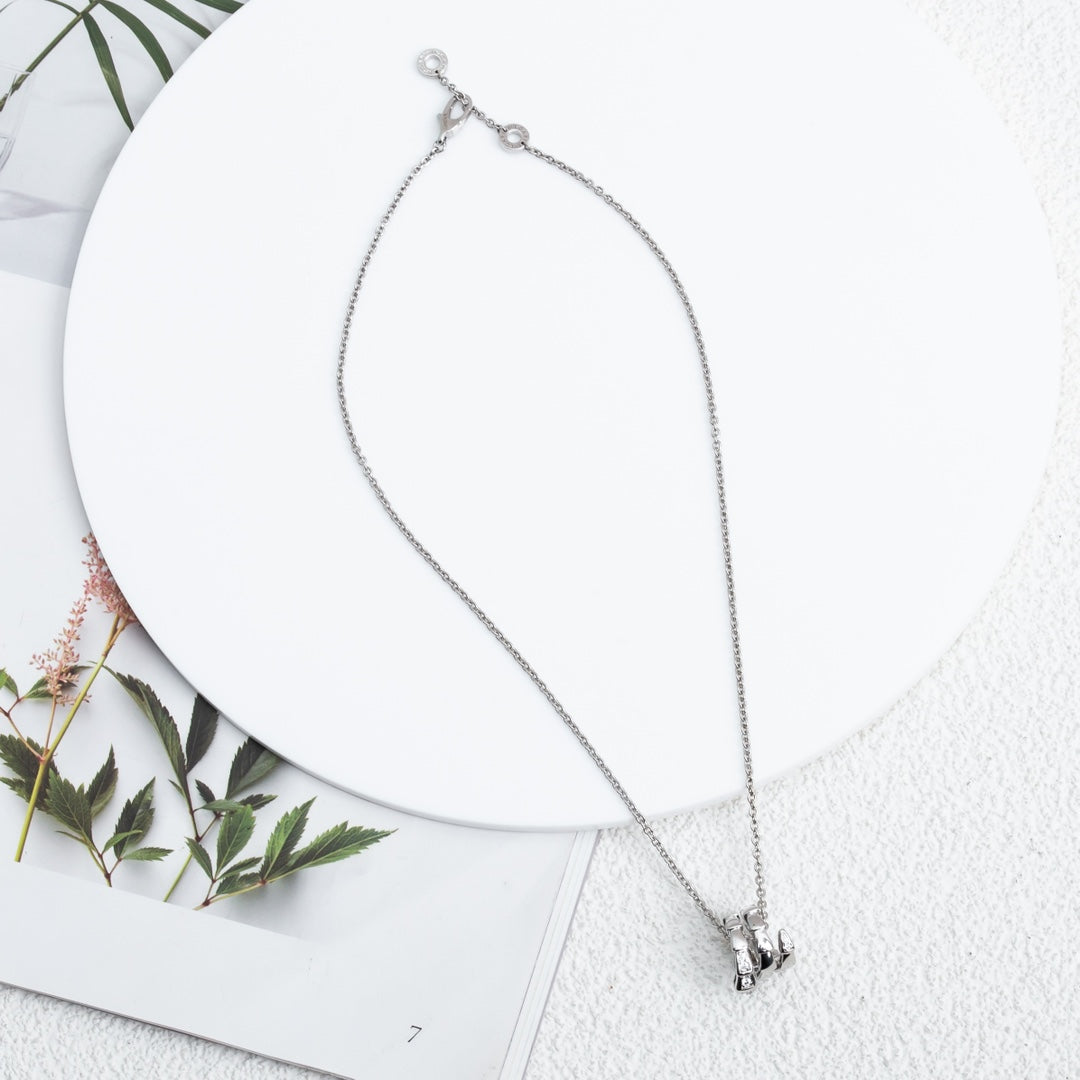 [⭐Clover Jewelry]SERPENTI SILVER NECKLACE DIAMOND