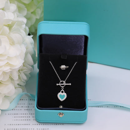 [Clover Jewelry]DOUBLE HEART BLUE NECKLACE