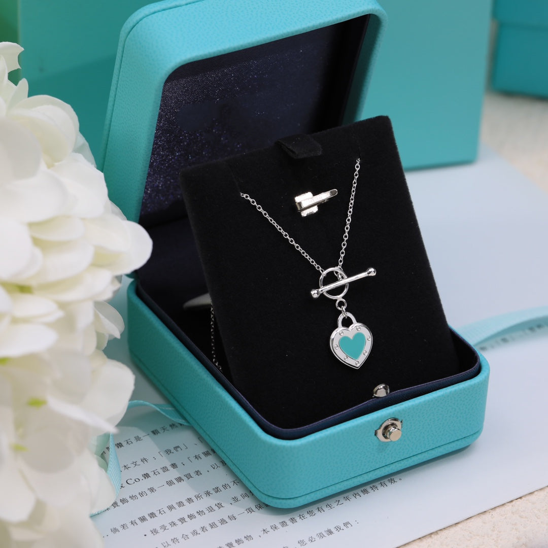 [Clover Jewelry]DOUBLE HEART BLUE NECKLACE