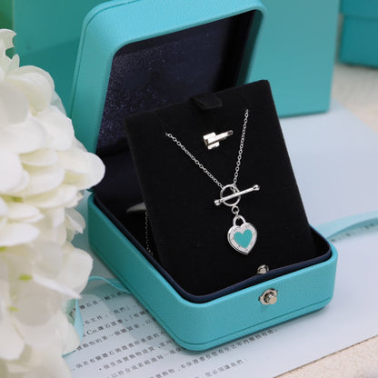 [Clover Jewelry]DOUBLE HEART BLUE NECKLACE