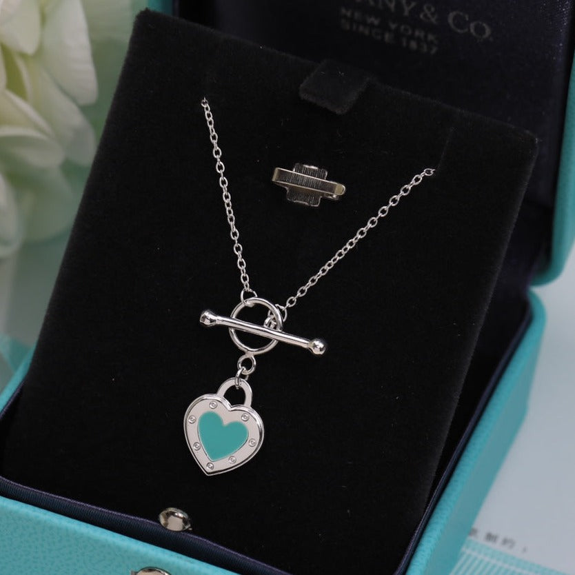[Clover Jewelry]DOUBLE HEART BLUE NECKLACE
