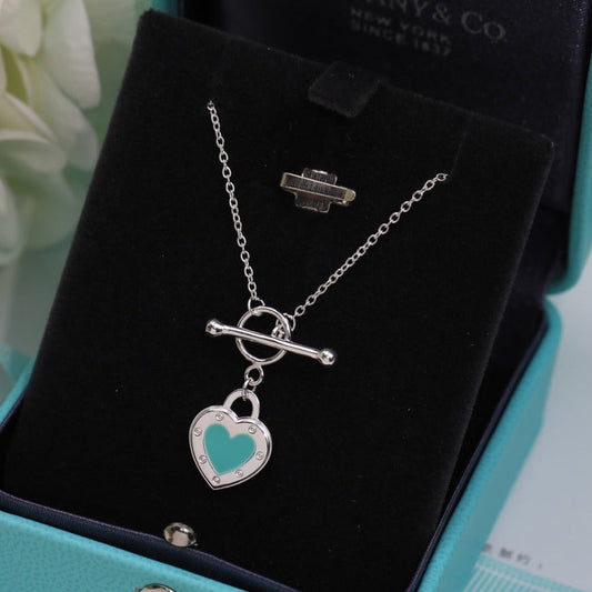 [Clover Jewelry]DOUBLE HEART BLUE NECKLACE
