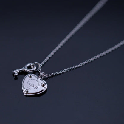 [Clover Jewelry]KEY AND HEART SILVER NECKLACE