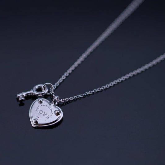 [Clover Jewelry]KEY AND HEART SILVER NECKLACE