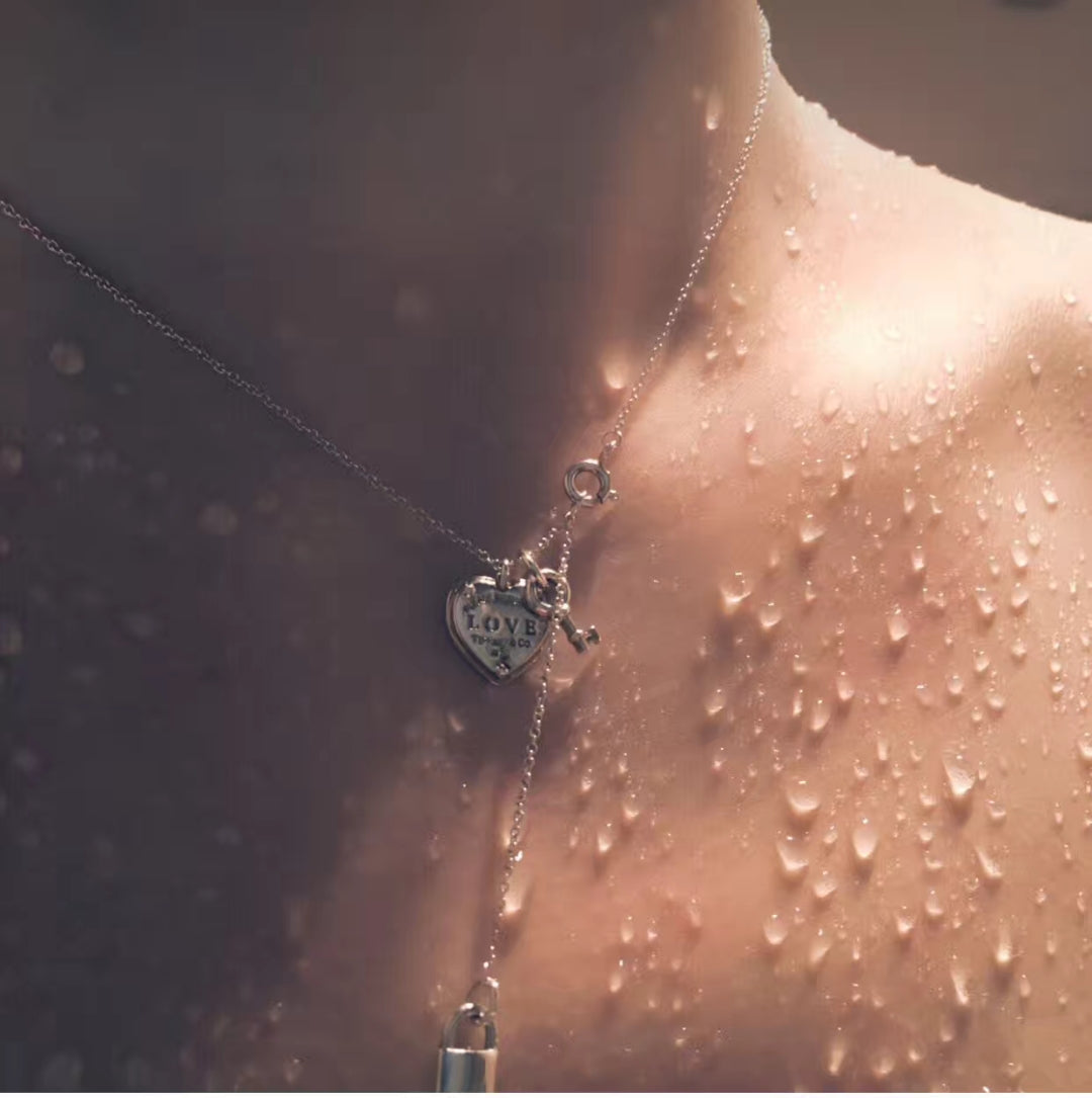 [Clover Jewelry]KEY AND HEART SILVER NECKLACE