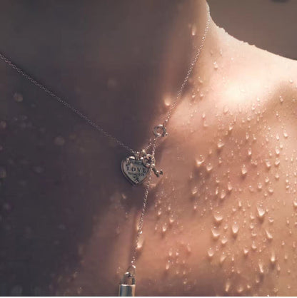 [Clover Jewelry]KEY AND HEART SILVER NECKLACE