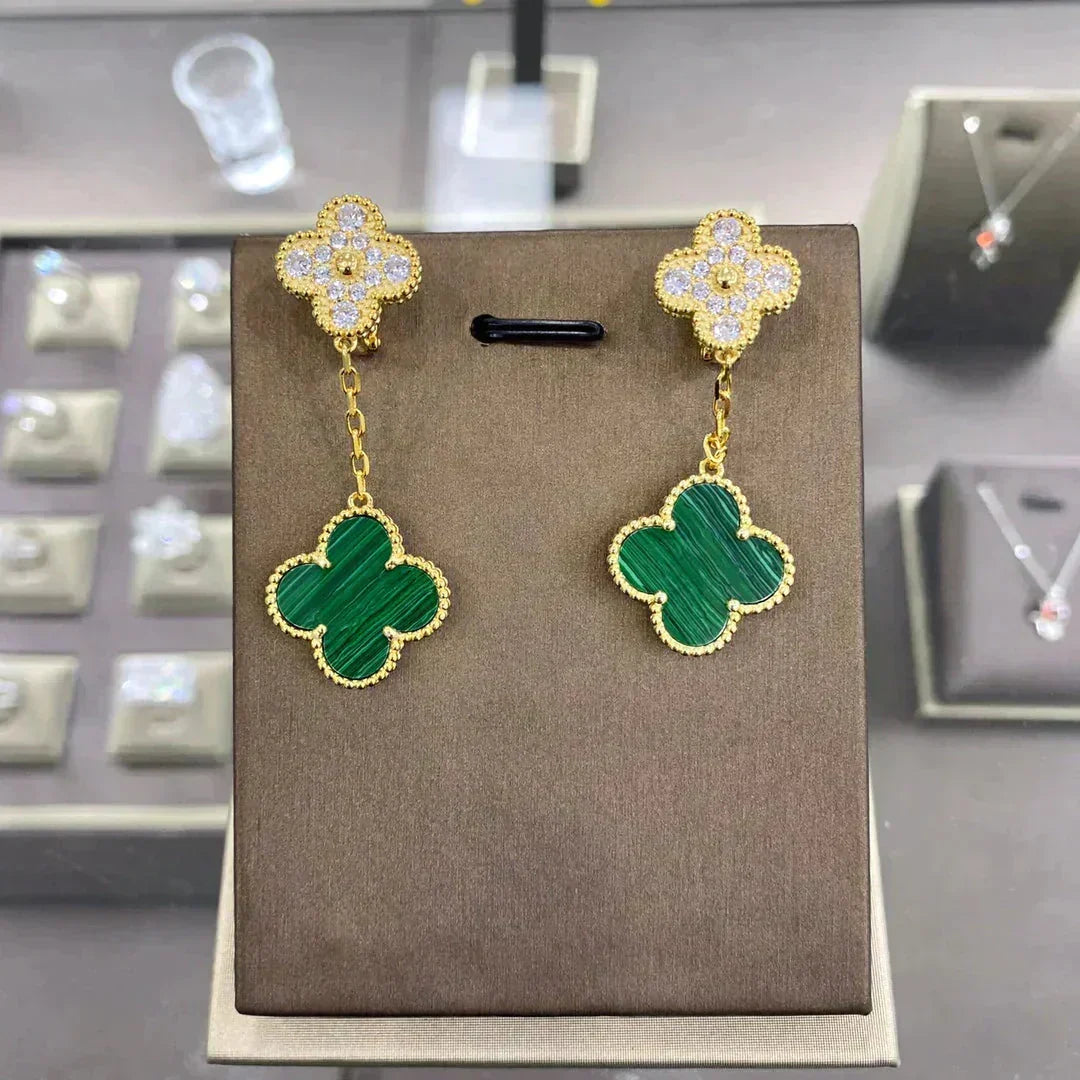 [⭐Clover Jewelry]CLOVER  2 MOTIFS  DIAMOND  EARRINGS (MULTIPLE CHOICESç´