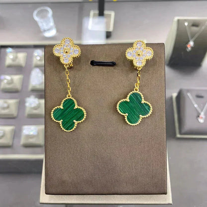 [⭐Clover Jewelry]CLOVER  2 MOTIFS  DIAMOND  EARRINGS (MULTIPLE CHOICESç´
