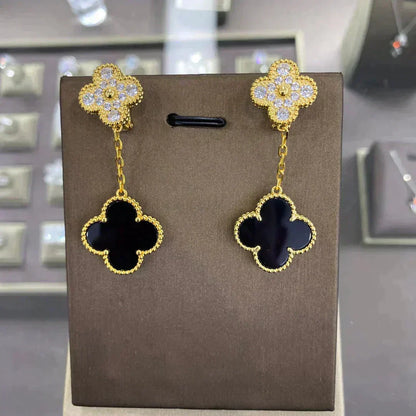 [⭐Clover Jewelry]CLOVER  2 MOTIFS  DIAMOND  EARRINGS (MULTIPLE CHOICESç´