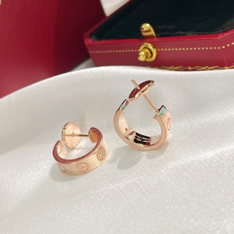 [⭐Clover Jewelry]LOVE EARRINGS 5.7MM 2 DIAMONDS