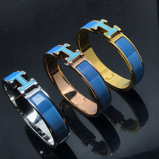 [⭐Clover Jewelry]H BRACELET BLUE RAINBOW CERAMIC