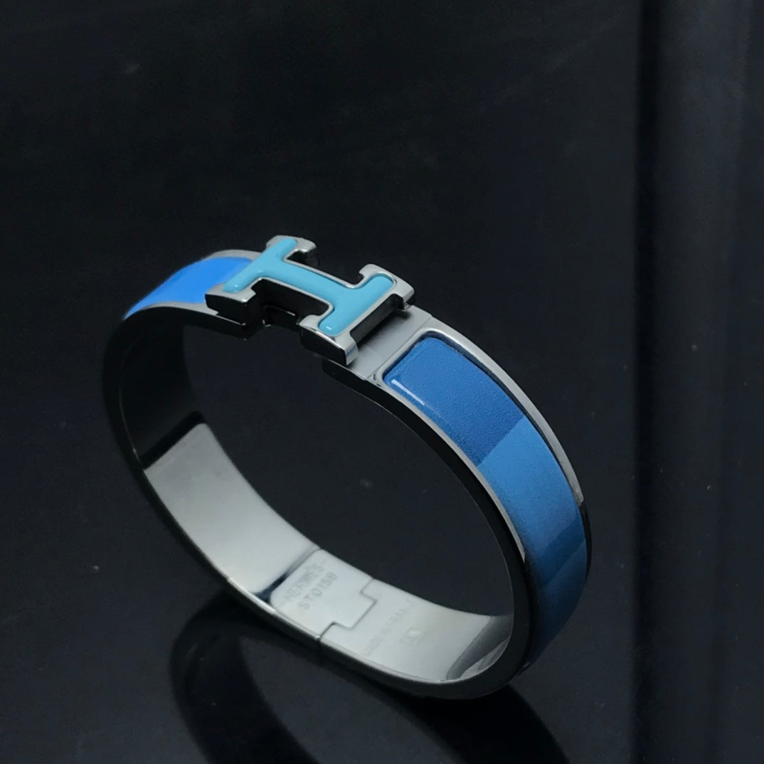 [⭐Clover Jewelry]H BRACELET BLUE RAINBOW CERAMIC