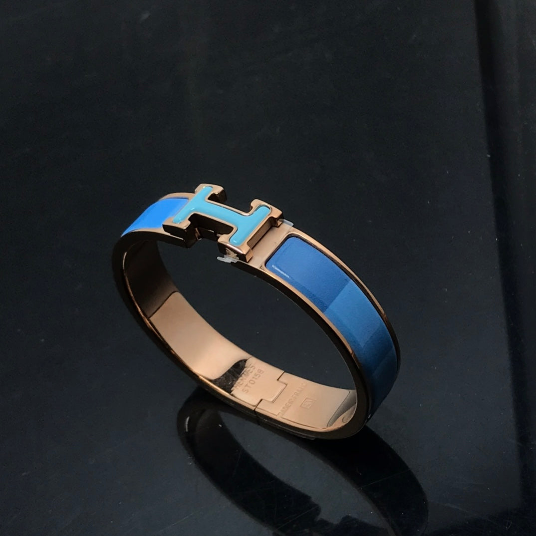 [⭐Clover Jewelry]H BRACELET BLUE RAINBOW CERAMIC