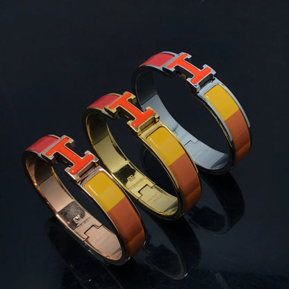 [⭐Clover Jewelry]H BRACELET ORANGE RAINBOW CERAMIC