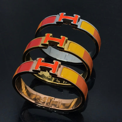 [⭐Clover Jewelry]H BRACELET ORANGE RAINBOW CERAMIC