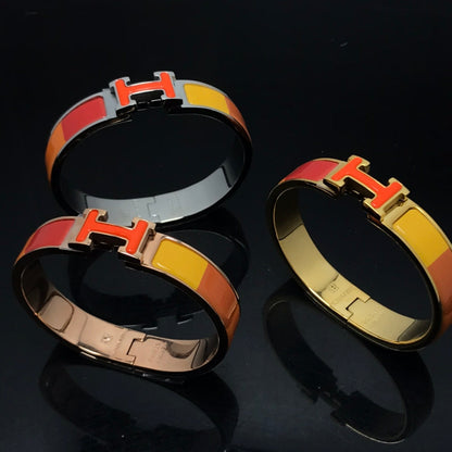 [⭐Clover Jewelry]H BRACELET ORANGE RAINBOW CERAMIC