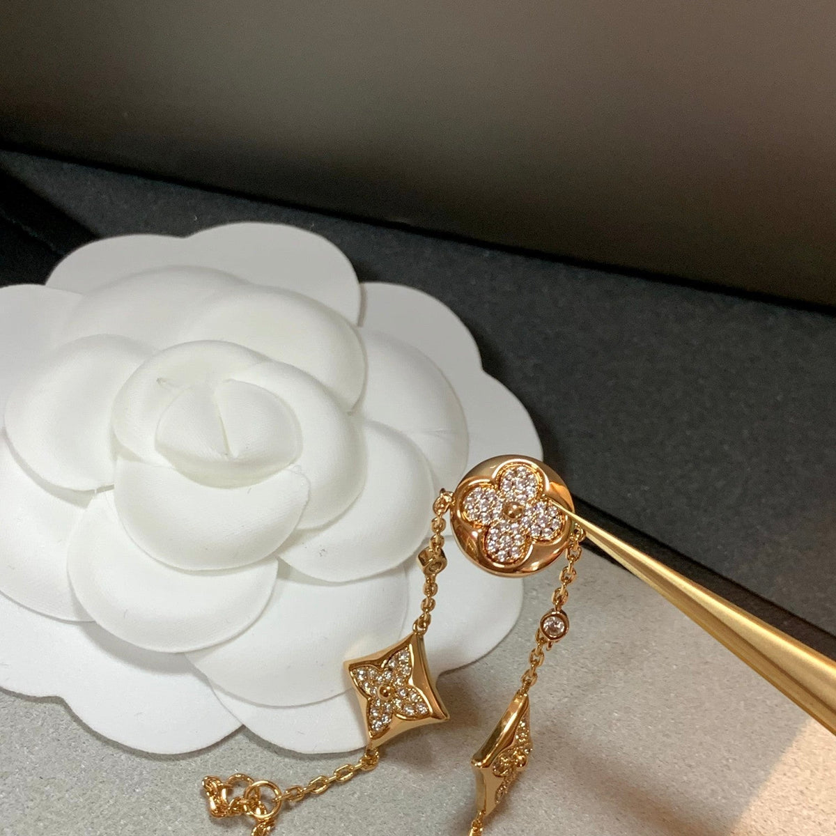 [⭐Clover Jewelry]STAR AND SUN 4 MOTIFS GOLD DIAMONDS BRACELET