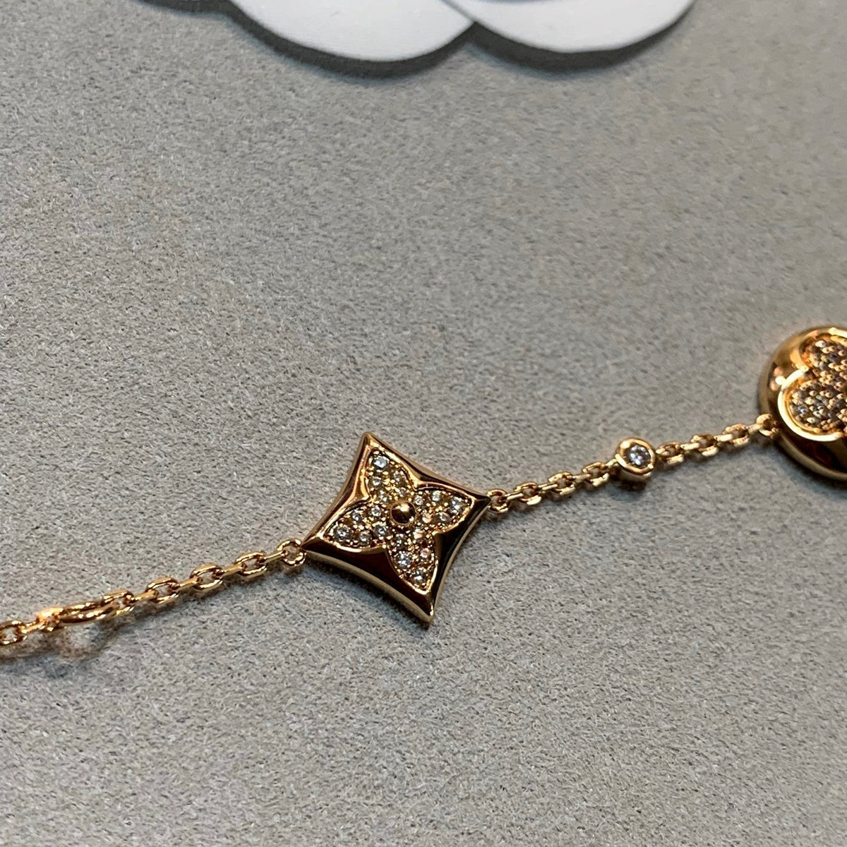 [⭐Clover Jewelry]STAR AND SUN 4 MOTIFS GOLD DIAMONDS BRACELET