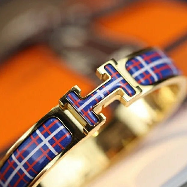 [⭐Clover Jewelry]H TARTAN BRACELET 12MM
