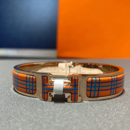 [⭐Clover Jewelry]H TARTAN BRACELET 12MM
