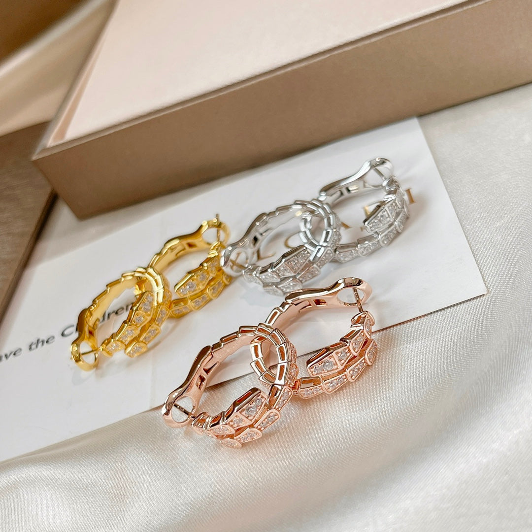 [⭐Clover Jewelry]SERPENTI EARRINGS DIAMOND