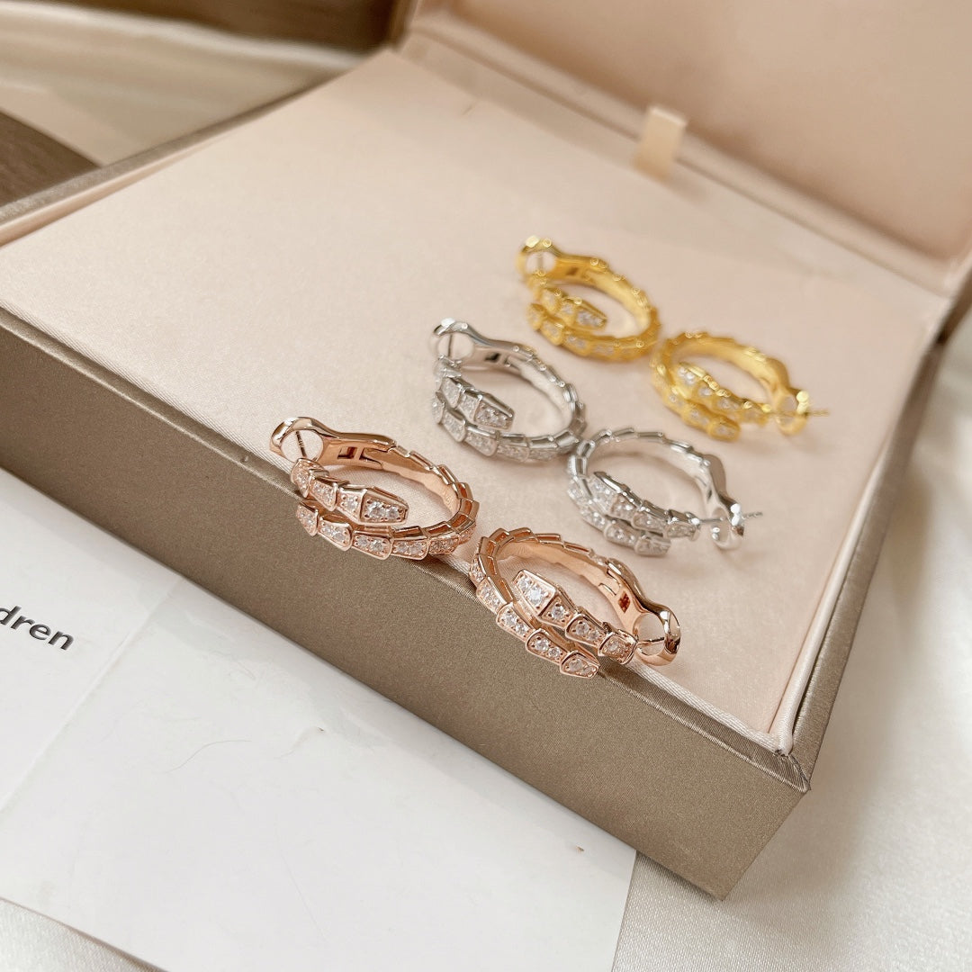 [⭐Clover Jewelry]SERPENTI EARRINGS DIAMOND