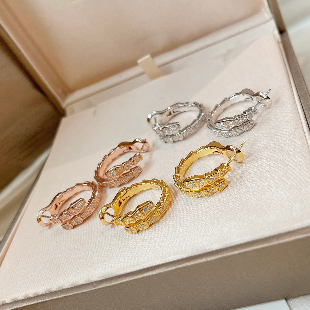 [⭐Clover Jewelry]SERPENTI EARRINGS DIAMOND