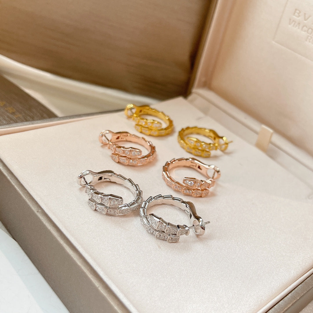 [⭐Clover Jewelry]SERPENTI EARRINGS DIAMOND