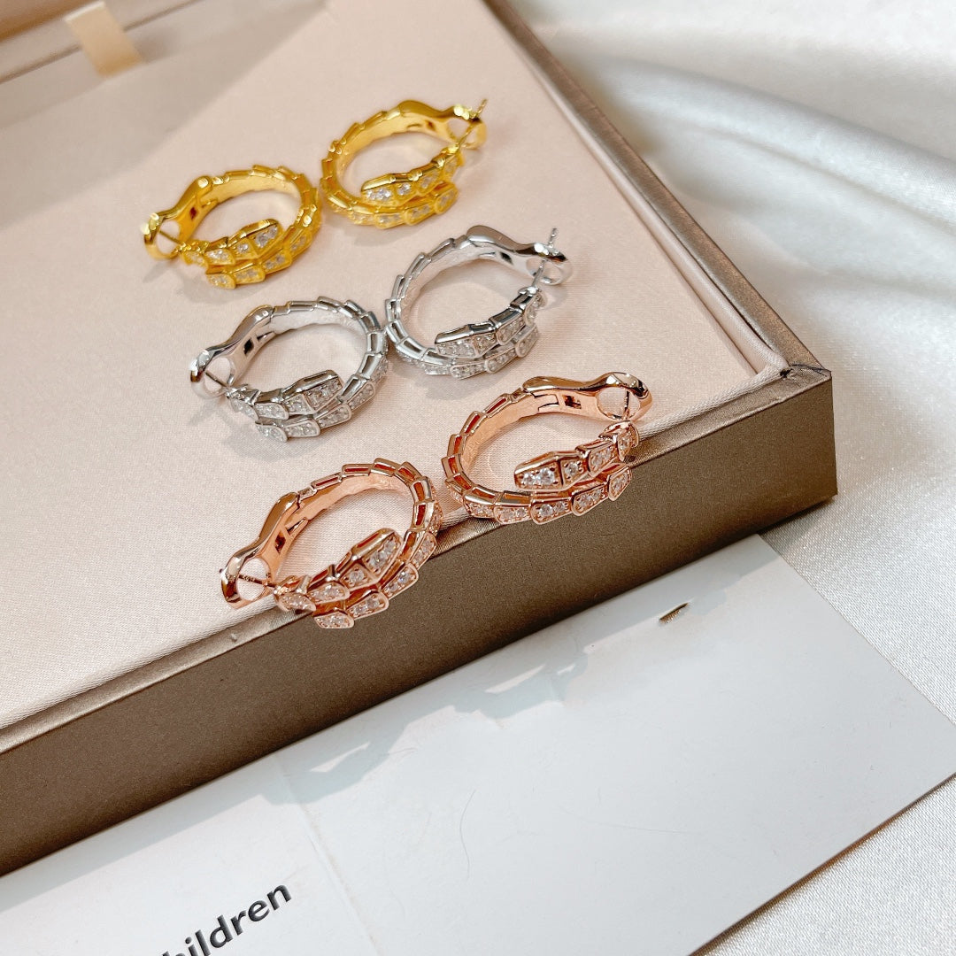 [⭐Clover Jewelry]SERPENTI EARRINGS DIAMOND