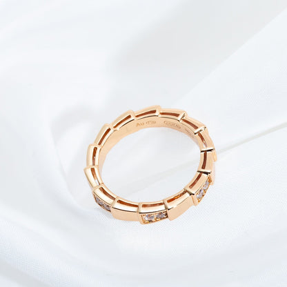 [⭐Clover Jewelry]SERPENTI RING PINK GOLD  3MM