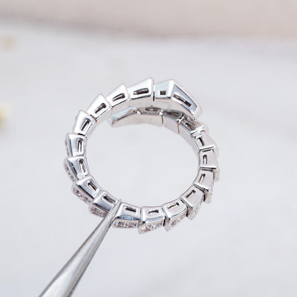 [⭐Clover Jewelry]SERPENTI RING SILVER DIAMOND PAVED 4MM