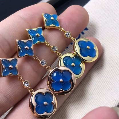 [⭐Clover Jewelry]STAR AND SUN AGATE DIAMOND EARRINGS