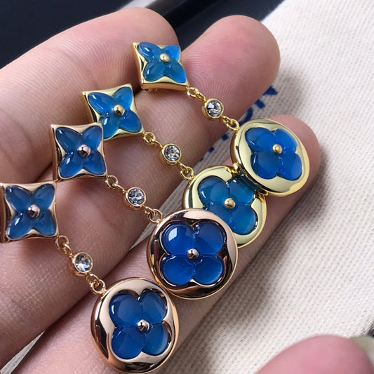 [⭐Clover Jewelry]STAR AND SUN AGATE DIAMOND EARRINGS
