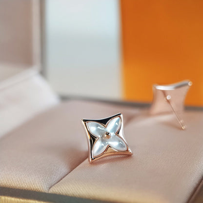 [⭐Clover Jewelry]STAR MOP PINK GOLD EARRINGS