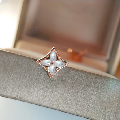 [⭐Clover Jewelry]STAR MOP PINK GOLD EARRINGS