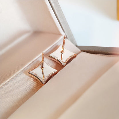 [⭐Clover Jewelry]STAR MOP PINK GOLD EARRINGS