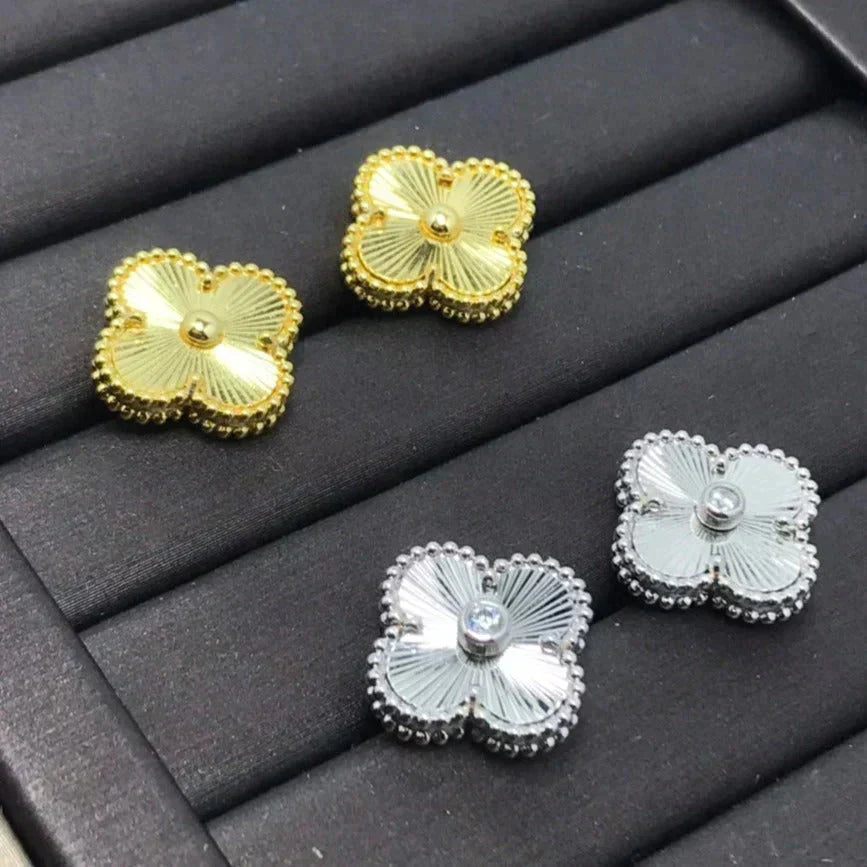 [⭐Clover Jewelry]CLOVER MINI 9.5MM LASER EARRINGS