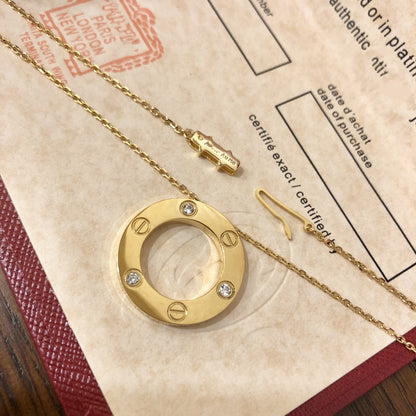 [⭐Clover Jewelry]LOVE NECKLACE 16MM 3 DIAMONDS