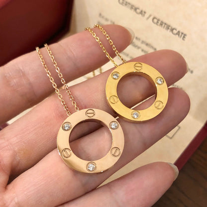 [⭐Clover Jewelry]LOVE NECKLACE 16MM 3 DIAMONDS