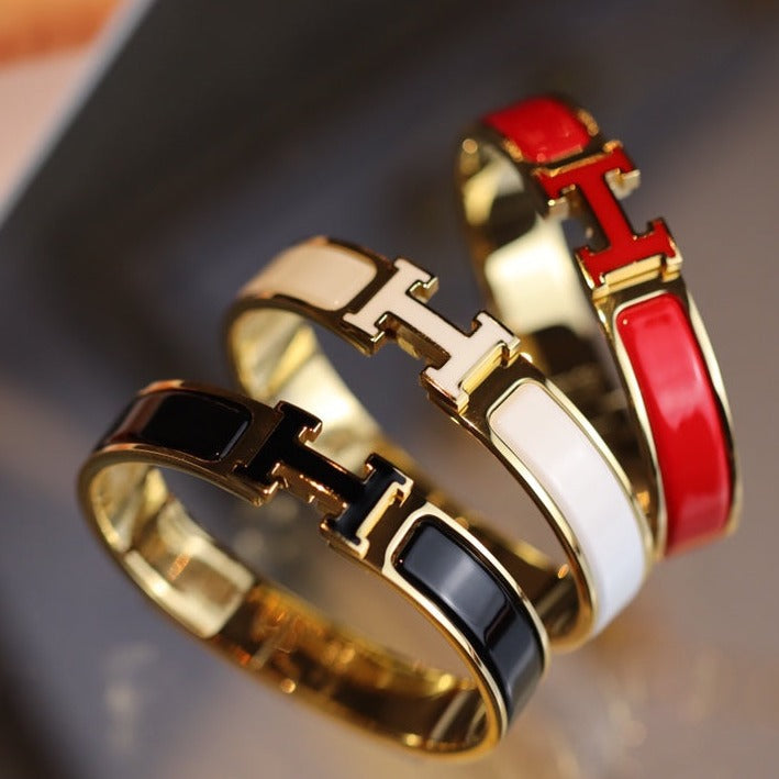 [⭐Clover Jewelry]H BRACELET 12MM GOLD
