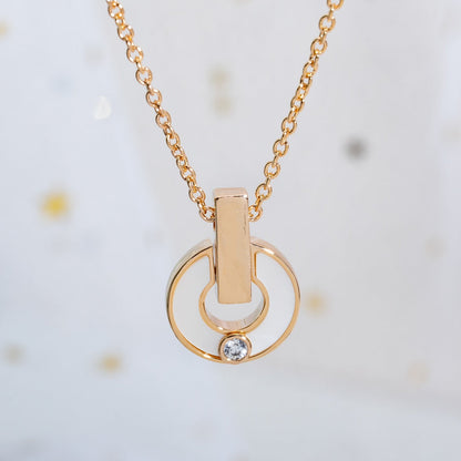 [⭐Clover Jewelry]GARI NECKLACE PINK GOLD MOP